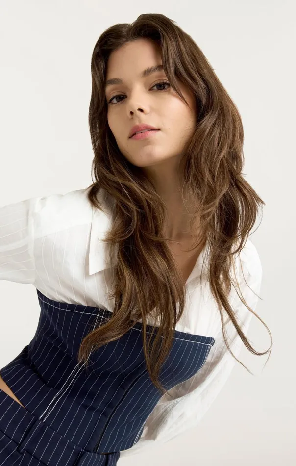 Women Levina Top Navyivory Cinq Sept Long Sleeve Tops