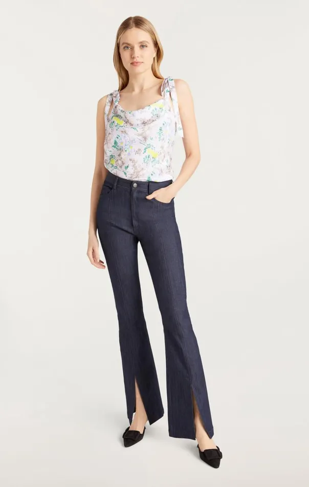 Women Light Washed Floral Tied Marta Cami Pastelmulti Cinq Sept Tank Tops and Camisoles