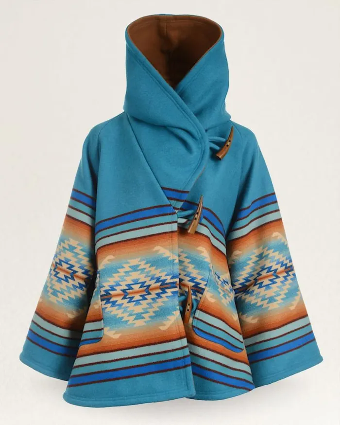 Women LINDSEY THORNBURG X PENDLETON BLANKET CLOAK Turquoise Pagosa Springs Pendleton Jackets and Coats Women LINDSEY THORNBURG X PENDLETON BLANKET CLOAK Turquoise Pagosa Springs Pendleton Jackets and Coats