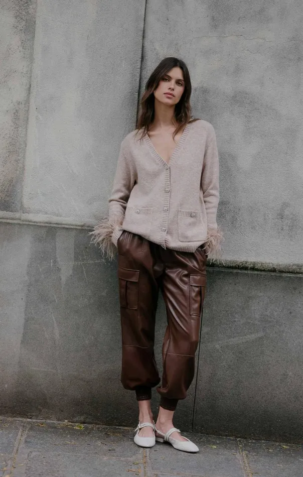 Women Lite Vegan Leather Jenning Pants Espresso Cinq Sept Pants