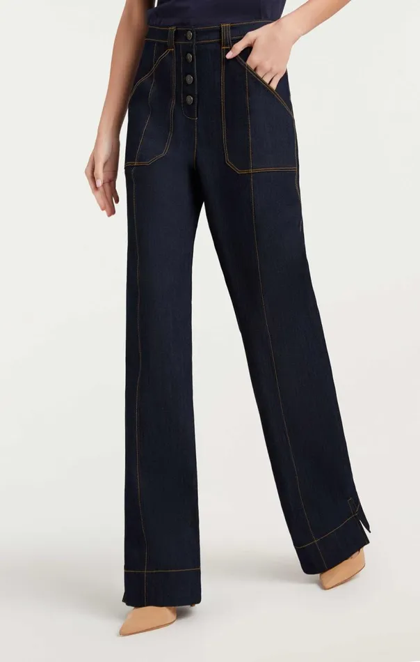 Women Long Benji Pant Indigo Cinq Sept Denim