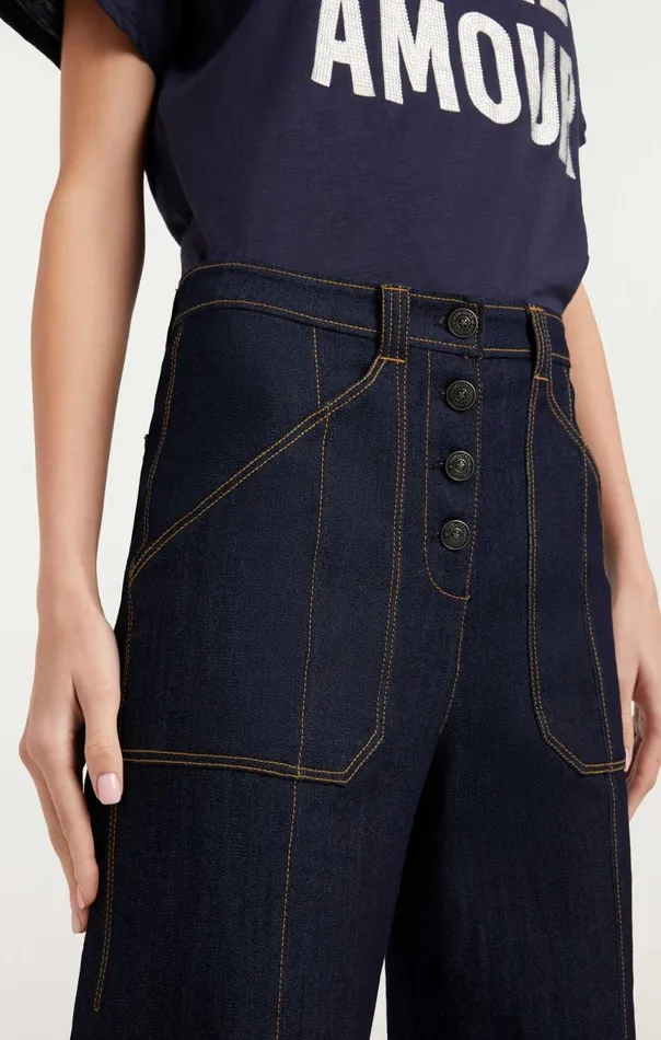 Women Long Benji Pant Indigo Cinq Sept Denim