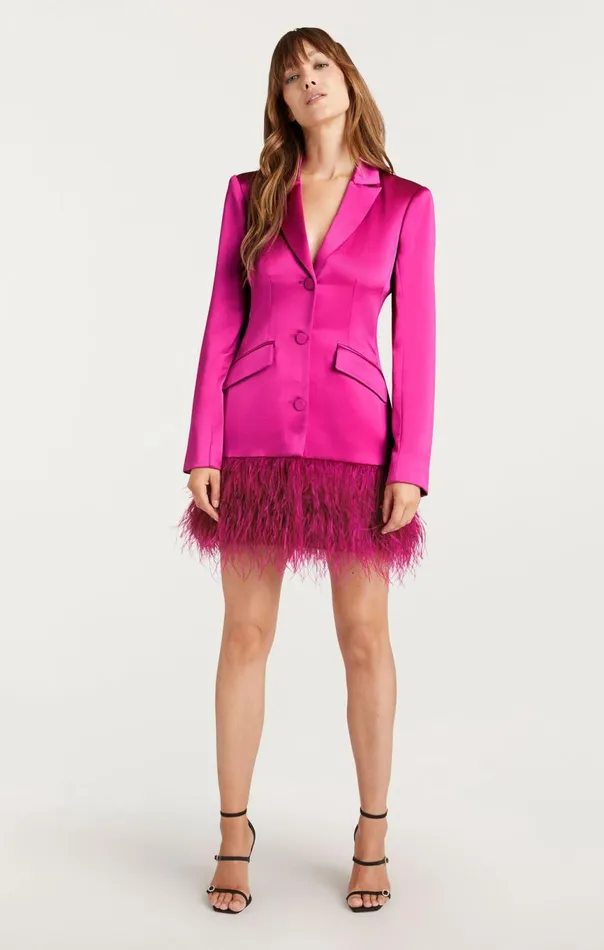 Women Long Sleeeve Feather Joel Dress Plumradish Cinq Sept Mini