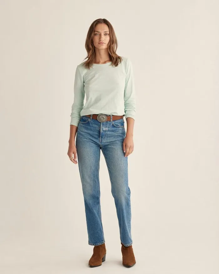 Women LONGSLEEVE COTTON SLUB TEE Dark Olive Pendleton Tees and Sweatshirts