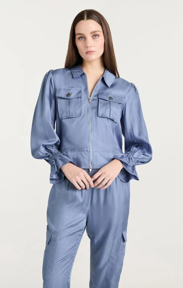 Women Long Sleeve Holly Jacket Rusticblue Cinq Sept Jackets