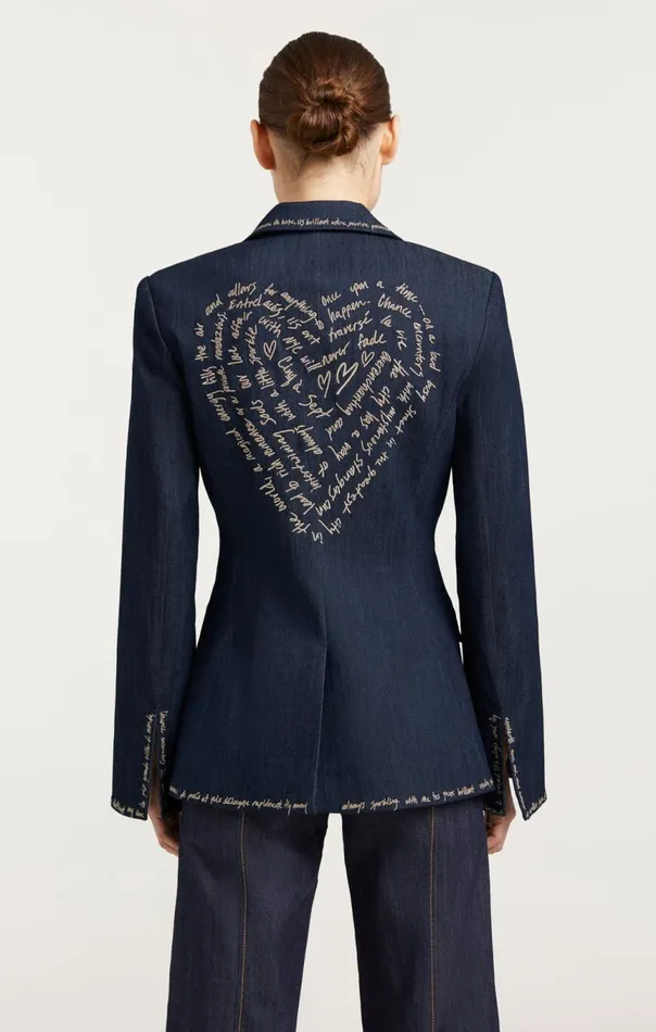 Women Love Letter Denim Cheyenne Blazer Indigo Cinq Sept Jackets