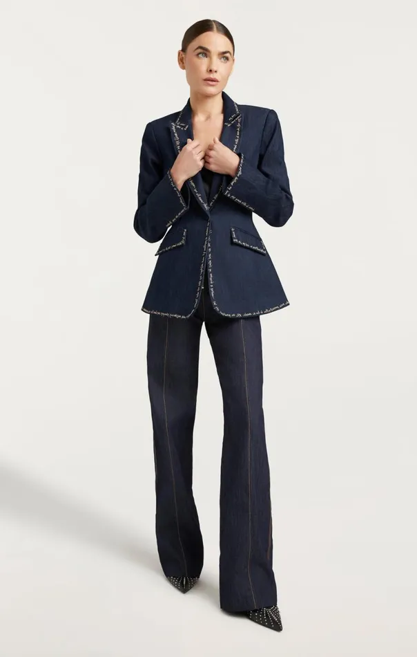 Women Love Letter Denim Cheyenne Blazer Indigo Cinq Sept Jackets