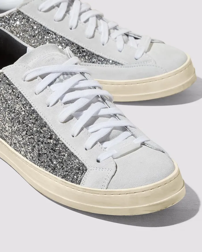 Women Low Tops P448 John Recycled WhiteSilver Women Low Tops P448 John Recycled WhiteSilver