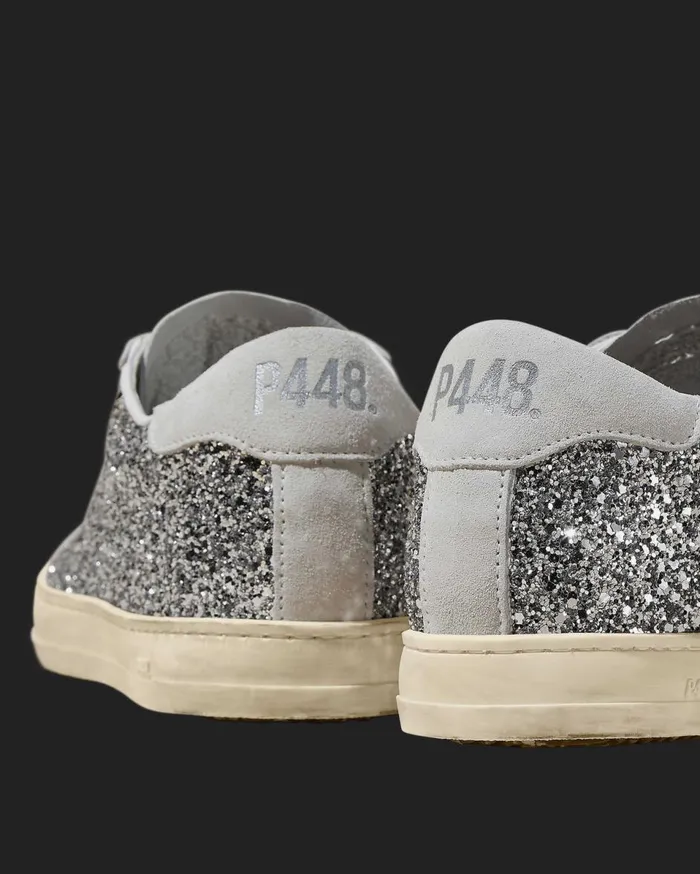 Women Low Tops P448 John Recycled WhiteSilver Women Low Tops P448 John Recycled WhiteSilver