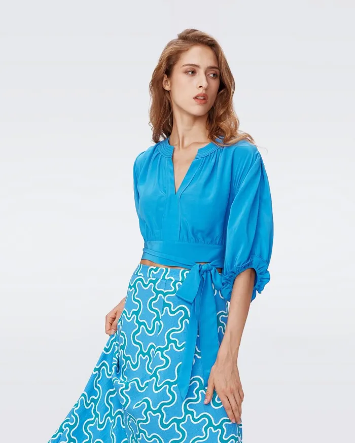 Women Lucie Top Blue DVF Tops