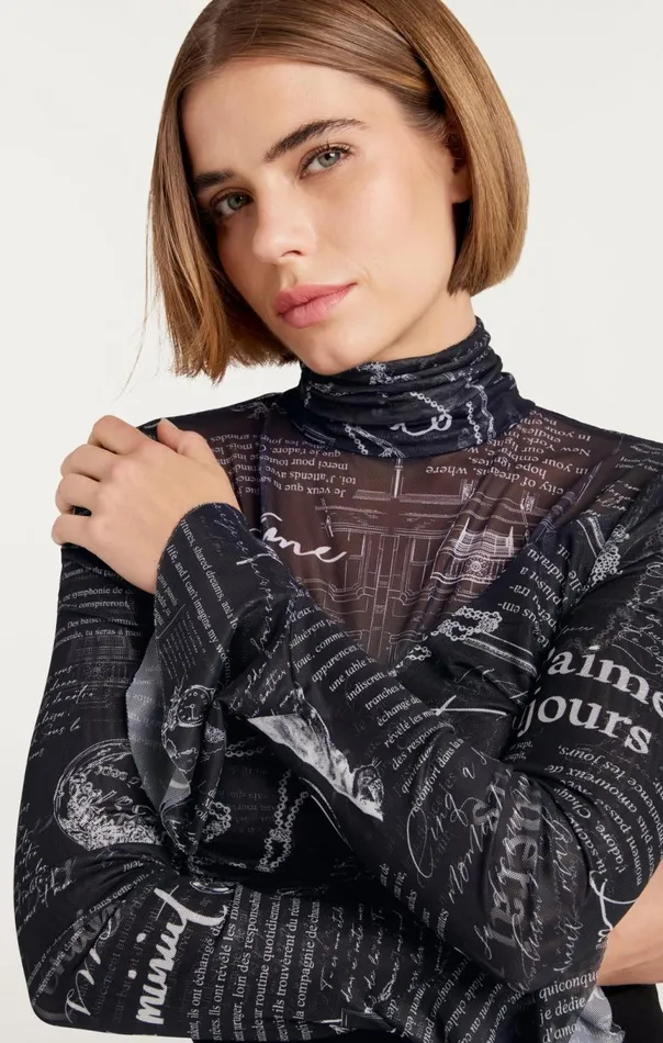 Women Lucy Top Blackwhite Cinq Sept Long Sleeve Tops
