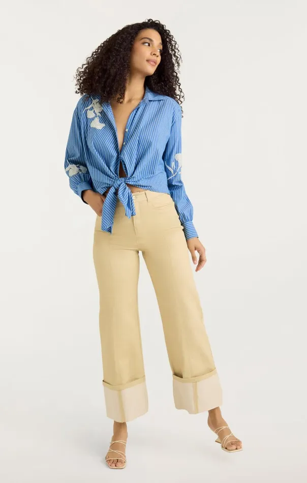 Women Lya Stripe Marianna Top Oxfordbluechamomile Cinq Sept Long Sleeve Tops