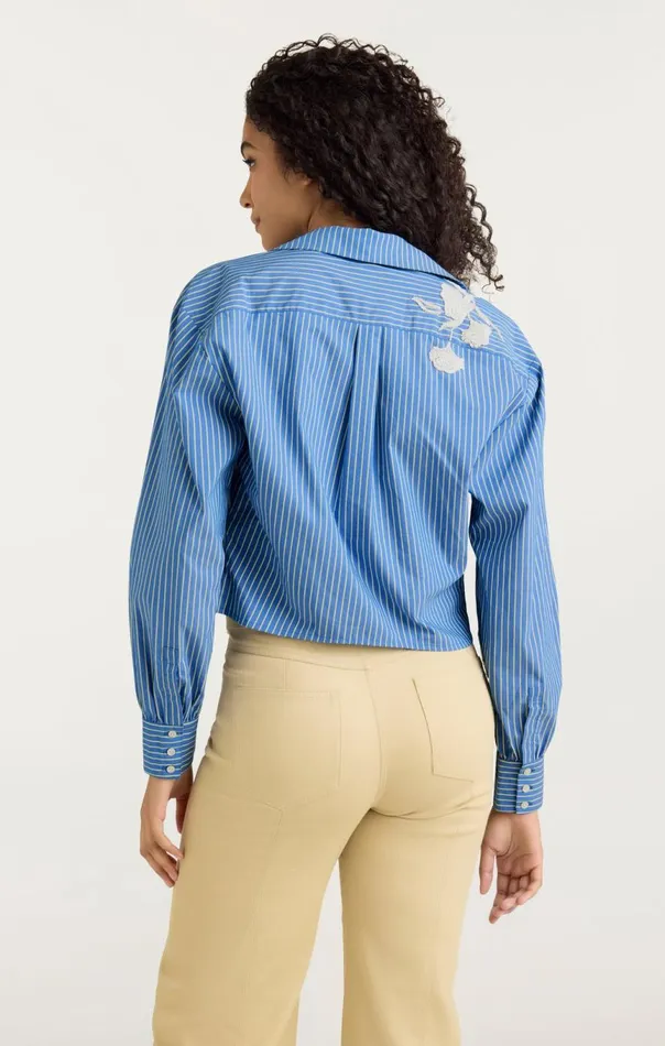 Women Lya Stripe Marianna Top Oxfordbluechamomile Cinq Sept Long Sleeve Tops