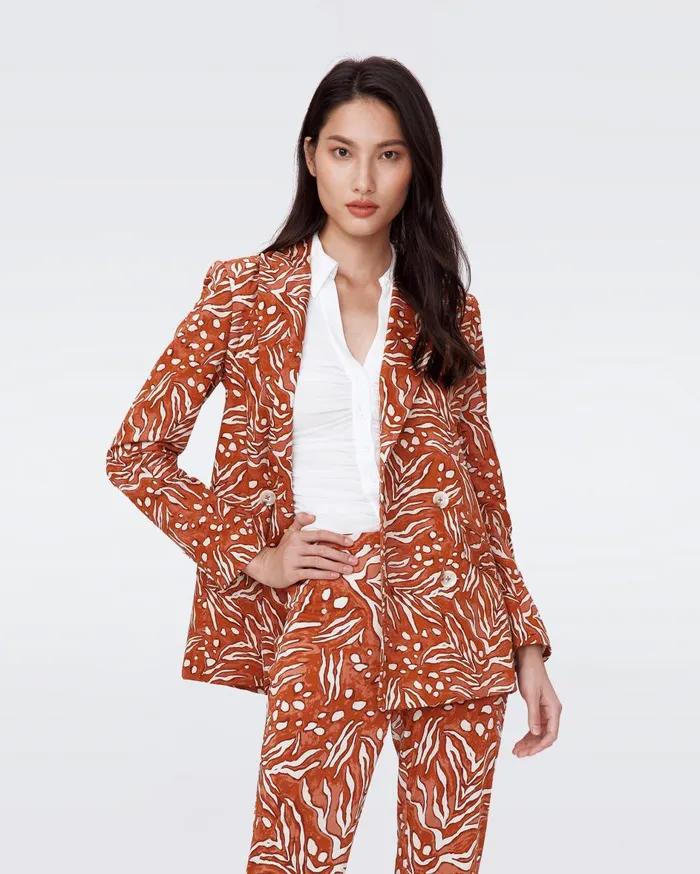 Women Madison Jacket Water Tiger Caramel DVF Jackets and Coats