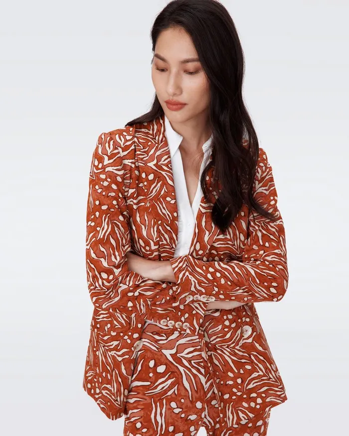 Women Madison Jacket Water Tiger Caramel DVF Jackets and Coats