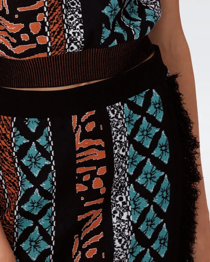 Women Margarita Knit Jacquard Skirt Multicolor Retro Stripe DVF Skirts