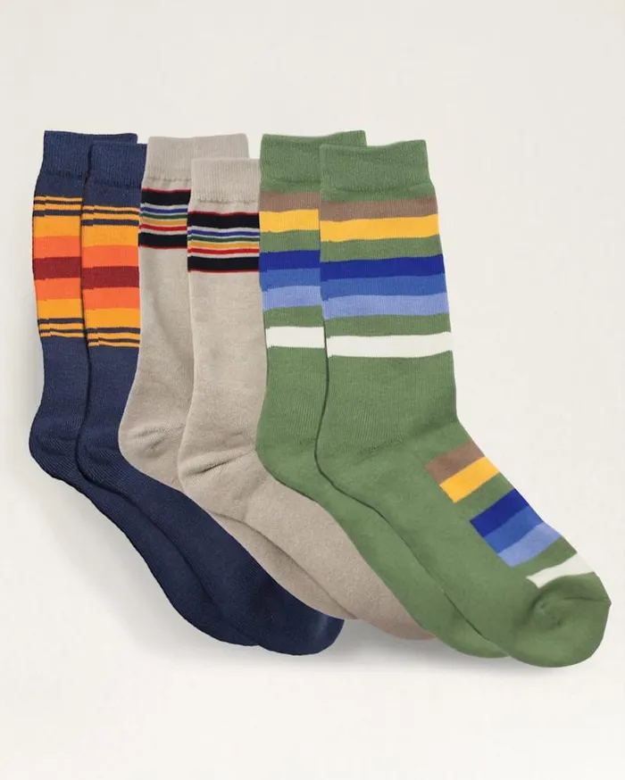 WomenMen 3PACK NATIONAL PARK SOCKS GIFT BOX Acadiaolympicyosemite Pendleton Socks