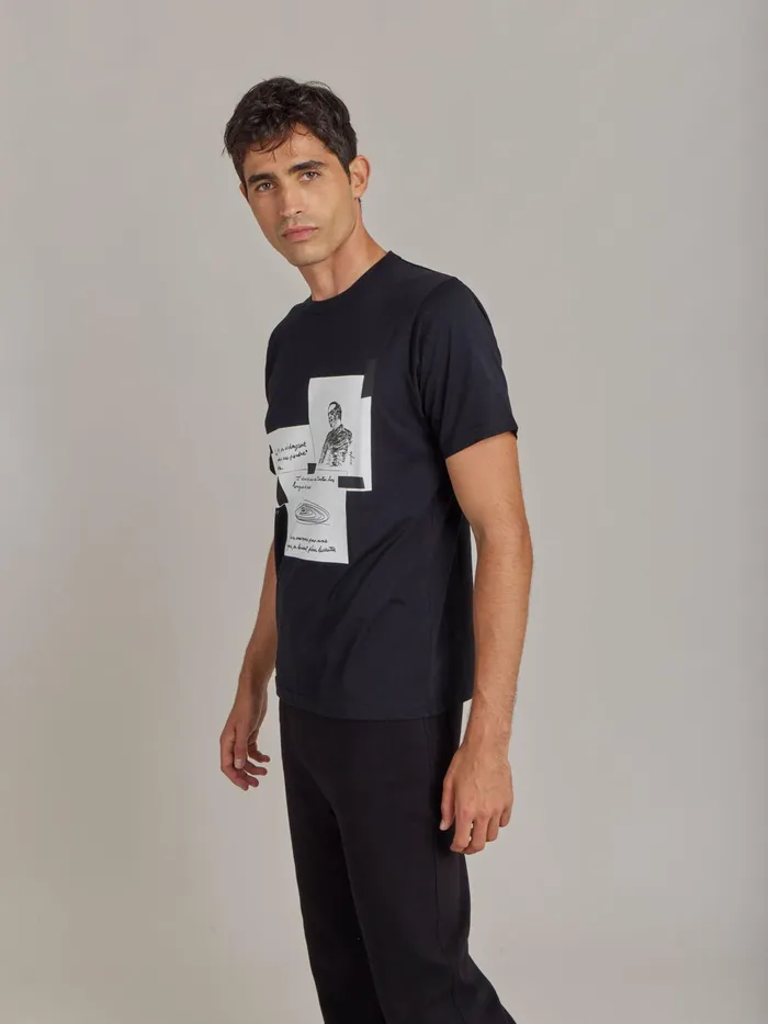WomenMen Agns B Artist039s Collection Black Le Mixte Edouard Glissant Unisex Cotton Jersey Tshirt