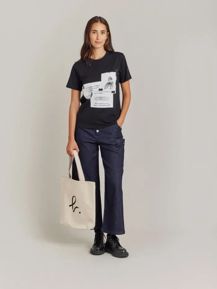 WomenMen Agns B Artist039s Collection Black Le Mixte Edouard Glissant Unisex Cotton Jersey Tshirt