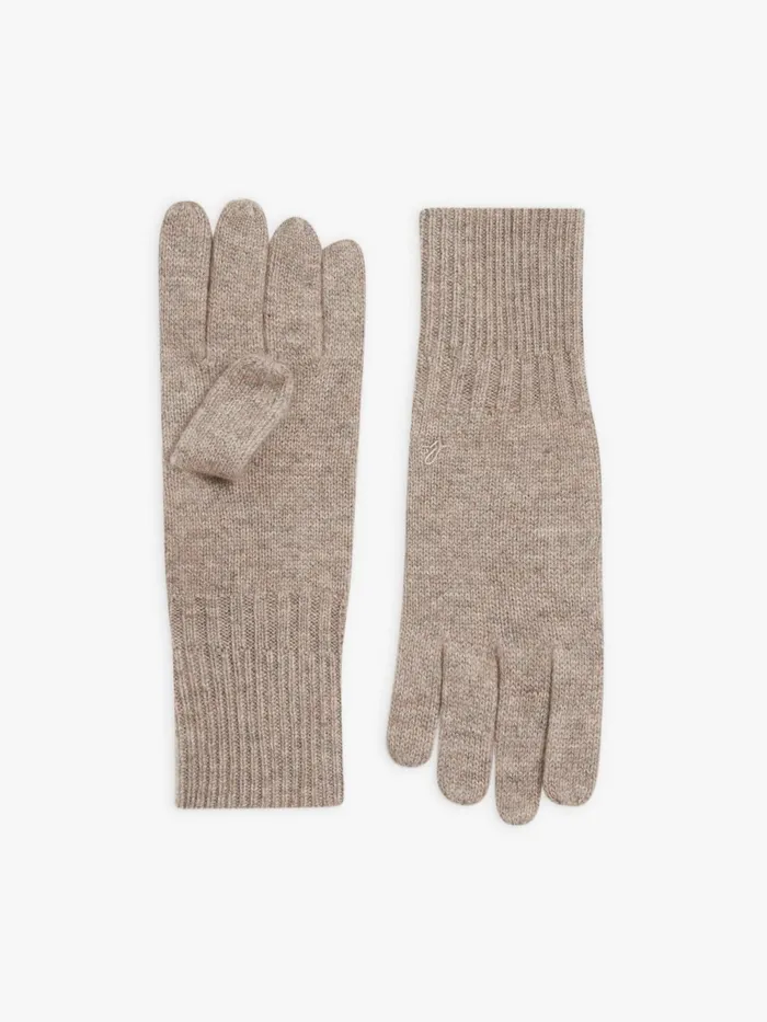 WomenMen Agns B Beanies and Gloves Beige Nelio Unisex Cashmere Gloves