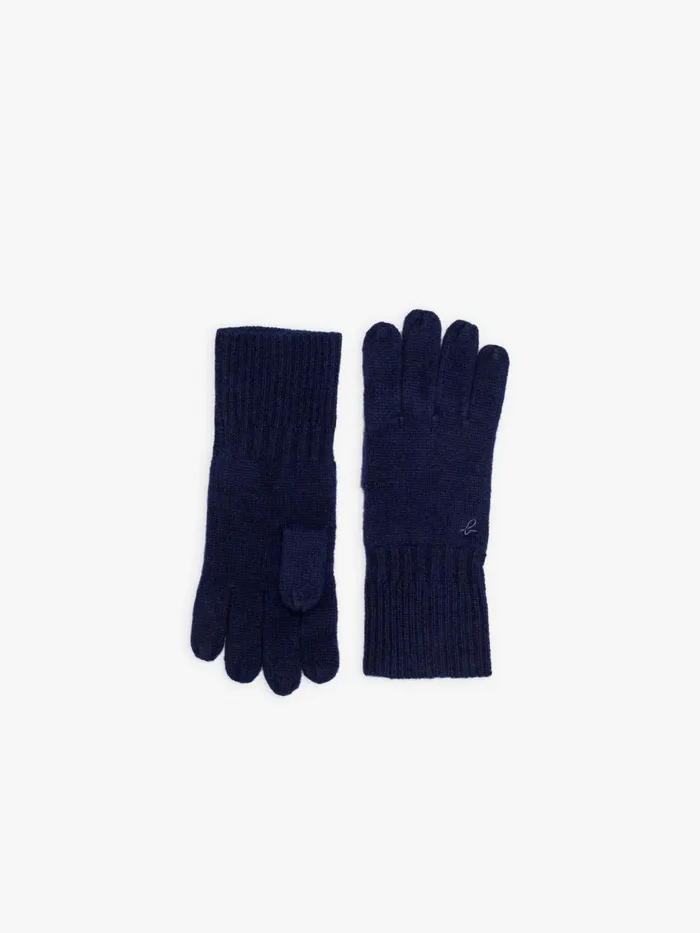 WomenMen Agns B Beanies and Gloves Blue Nelio Unisex Cashmere Gloves