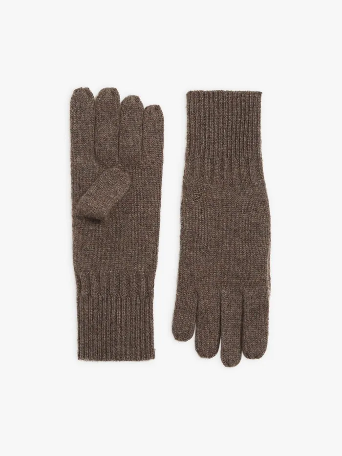 WomenMen Agns B Beanies and Gloves Brown Nelio Unisex Cashmere Gloves