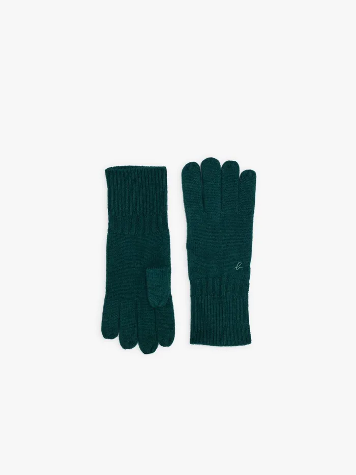 WomenMen Agns B Beanies and Gloves Nelio Unisex Firgreen Cashmere Gloves