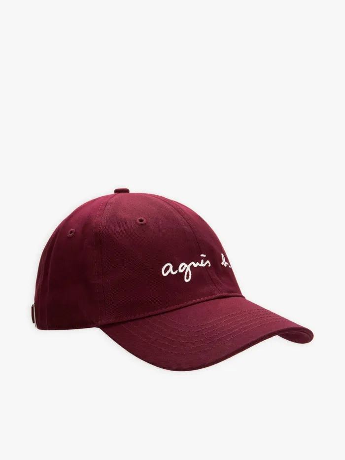 WomenMen Agns B Caps and Hats Burgundy Cap With 034agns B034 Embroidery