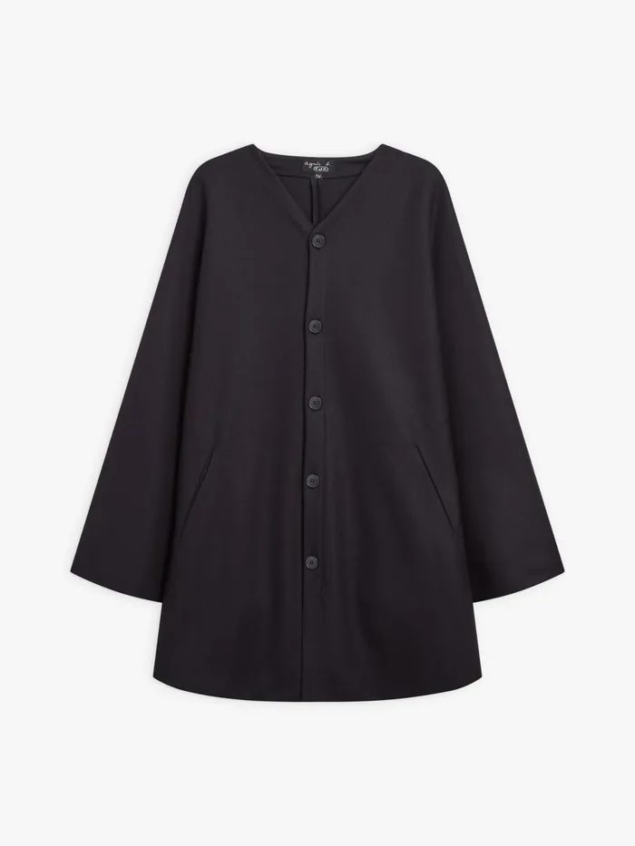 WomenMen Agns B Jackets and Coats Blue Wool Milano Unisex Cape