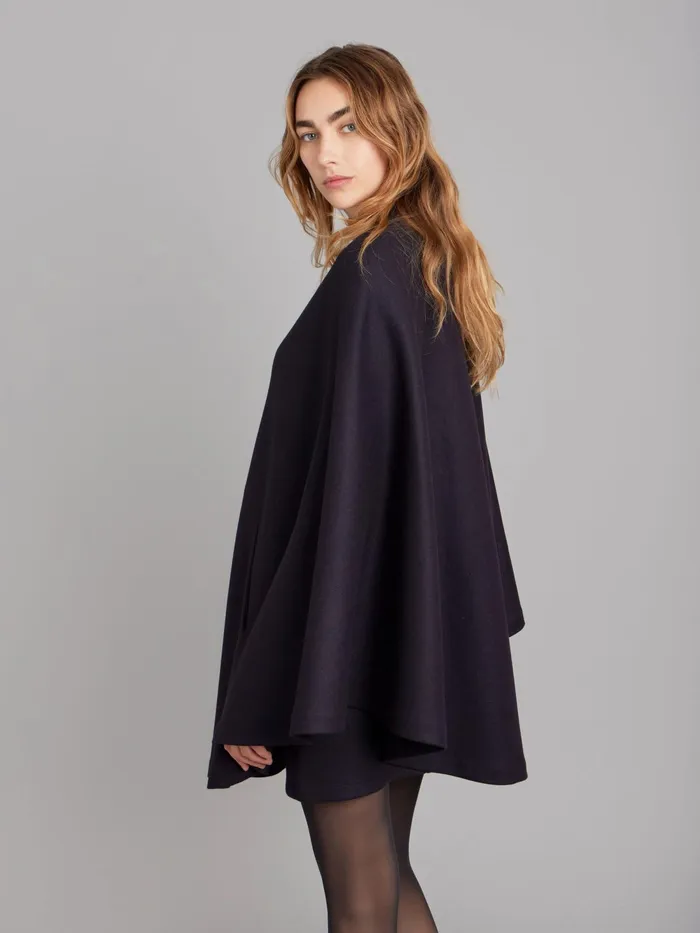 WomenMen Agns B Jackets and Coats Blue Wool Milano Unisex Cape