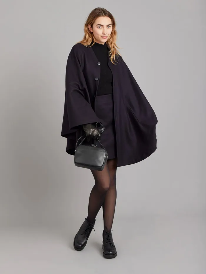 WomenMen Agns B Jackets and Coats Blue Wool Milano Unisex Cape