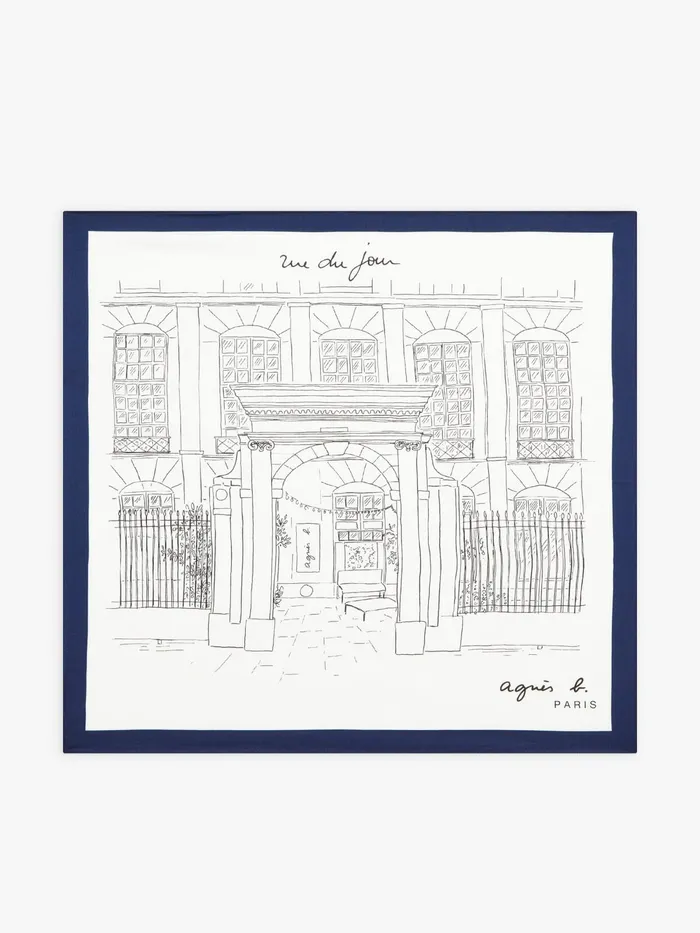 WomenMen Agns B Scarves Blue Rue Du Jour Cotton Bandana
