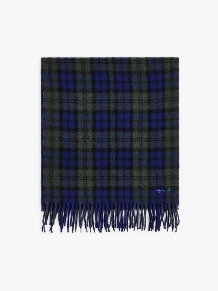 WomenMen Agns B Scarves Blue Wool New Bilal Scarf