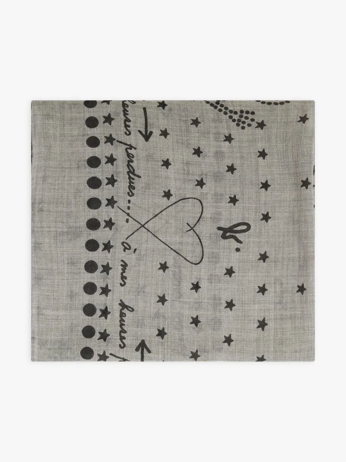 WomenMen Agns B Scarves Grey Wool Bandana Scarf