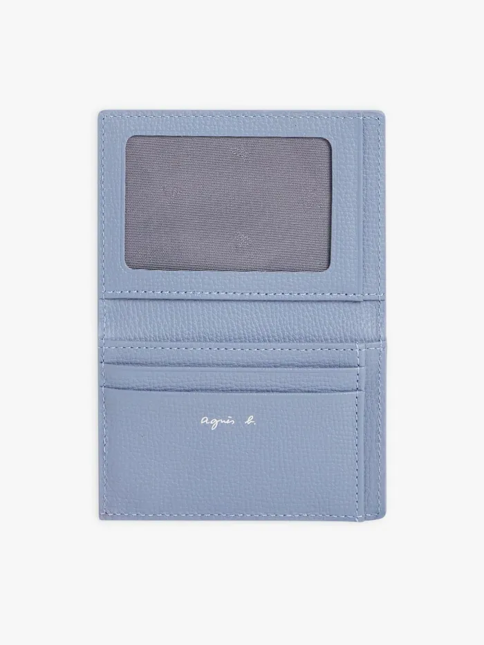 WomenMen Agns B Small Leather Goods Blue Leather Folding Wallet