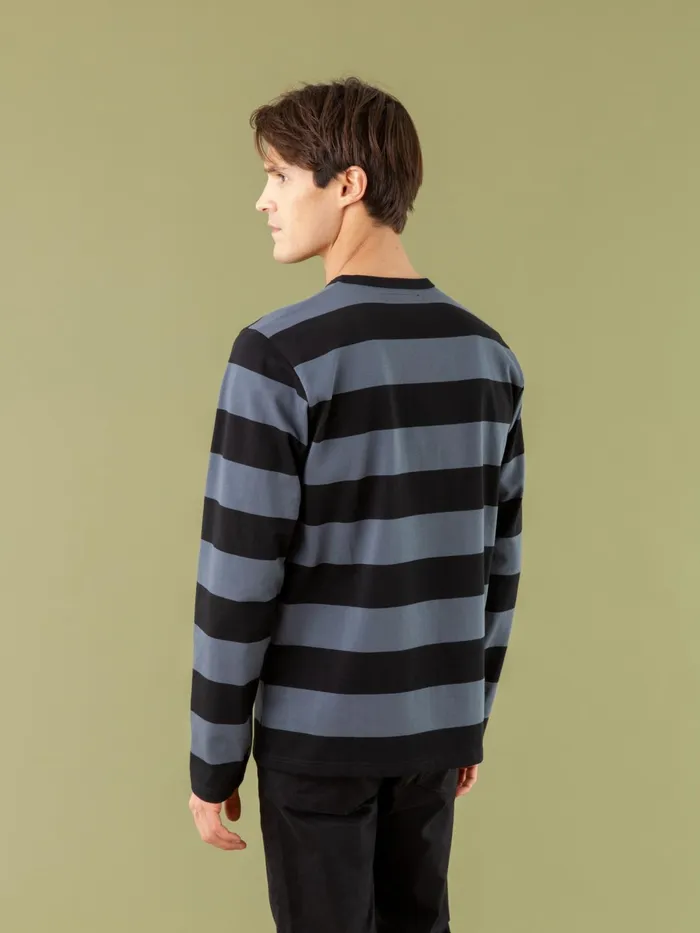 WomenMen Agns B Tshirts and Tank Tops Black And Anthracite Wide Striped Coulos Tshirt