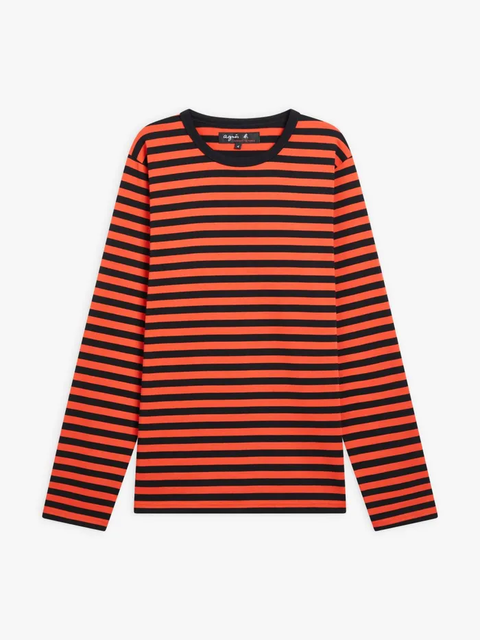 WomenMen Agns B Tshirts and Tank Tops Orange And Black Long Sleeves Striped Coulos Tshirt WomenMen Agns B Tshirts and Tank Tops Orange And Black Long Sleeves Striped Coulos Tshirt