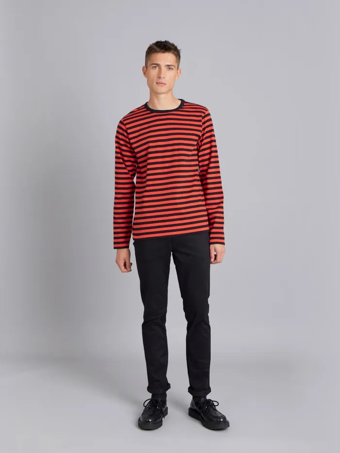 WomenMen Agns B Tshirts and Tank Tops Orange And Black Long Sleeves Striped Coulos Tshirt