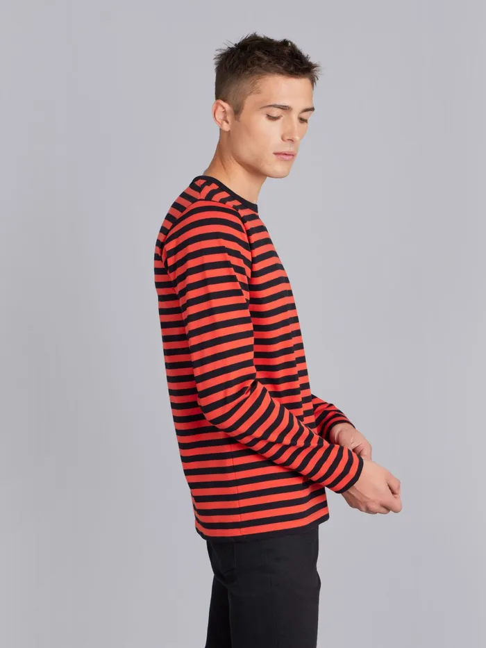 WomenMen Agns B Tshirts and Tank Tops Orange And Black Long Sleeves Striped Coulos Tshirt
