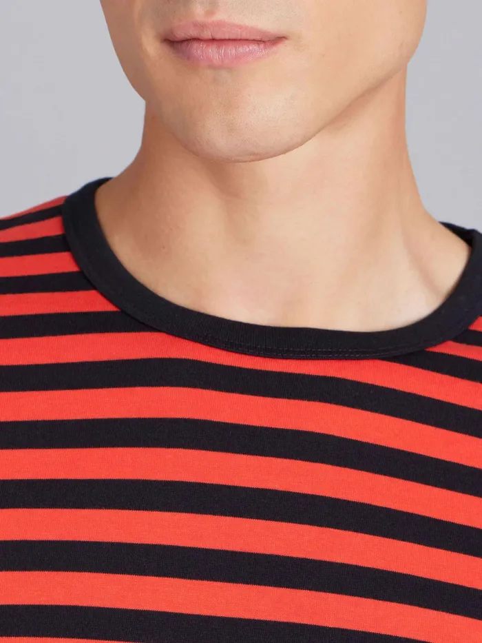 WomenMen Agns B Tshirts and Tank Tops Orange And Black Long Sleeves Striped Coulos Tshirt