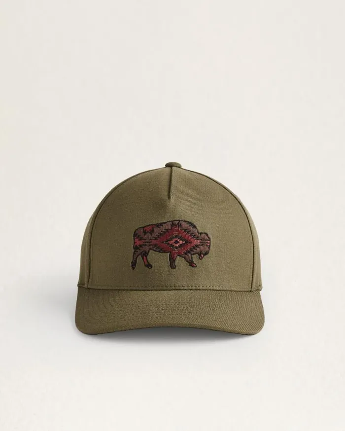 WomenMen BUFFALO EMBROIDERED HAT Greyred Pendleton Hats