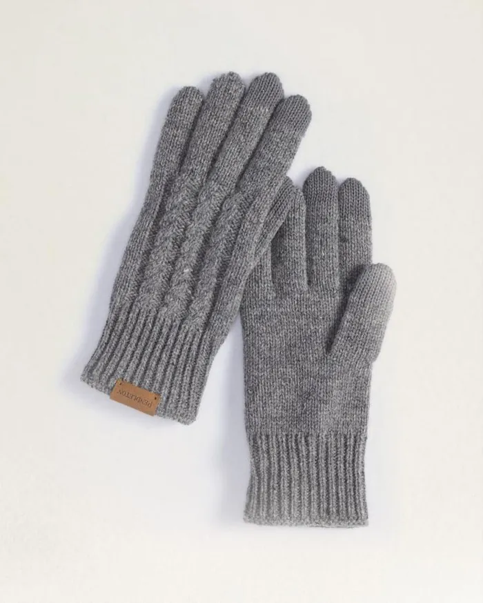 WomenMen CABLE KNIT TEXTING GLOVE Black Pendleton Gloves