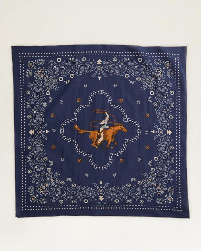 WomenMen COWBOY BANDANA Blue Pendleton Scarves and Wraps