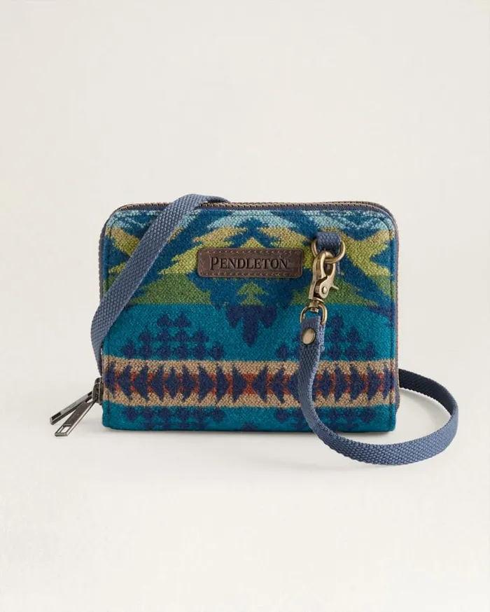 WomenMen DIAMOND DESERT CROSSBODY ORGANIZER Blue Multi Pendleton Wallets and Handbags