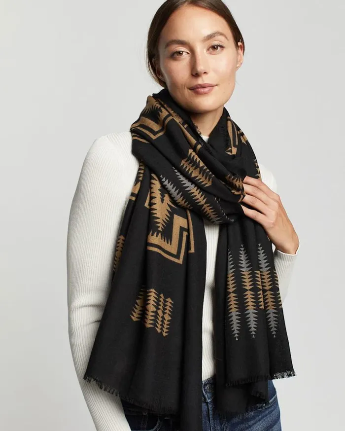 WomenMen HARDING FEATHERWEIGHT WOOL SCARF Black Harding Pendleton Scarves and Wraps WomenMen HARDING FEATHERWEIGHT WOOL SCARF Black Harding Pendleton Scarves and Wraps
