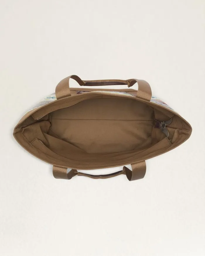WomenMen HIGHLAND PEAK ZIP TOTE Tan Multi Pendleton Totes