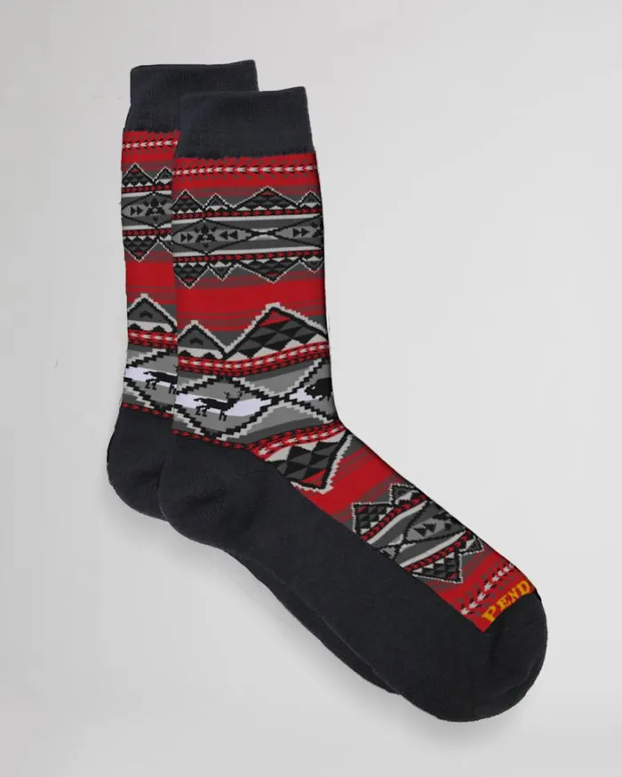 WomenMen LOST TRAIL CREW SOCKS Red Pendleton Socks