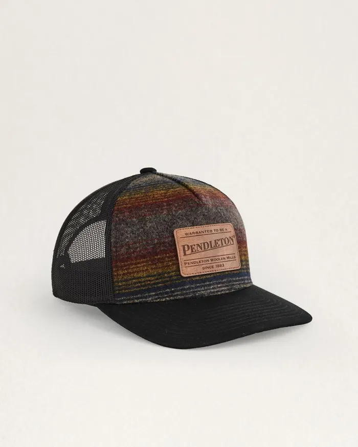 WomenMen OMBRE STRIPE WOOL TRUCKER HAT Brown Multi Pendleton Hats