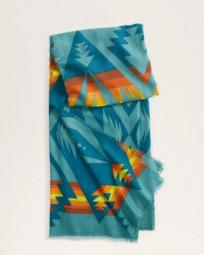 WomenMen PASCO BRIGHT FEATHERWEIGHT WOOL SCARF Turquoise Pendleton Scarves and Wraps WomenMen PASCO BRIGHT FEATHERWEIGHT WOOL SCARF Turquoise Pendleton Scarves and Wraps