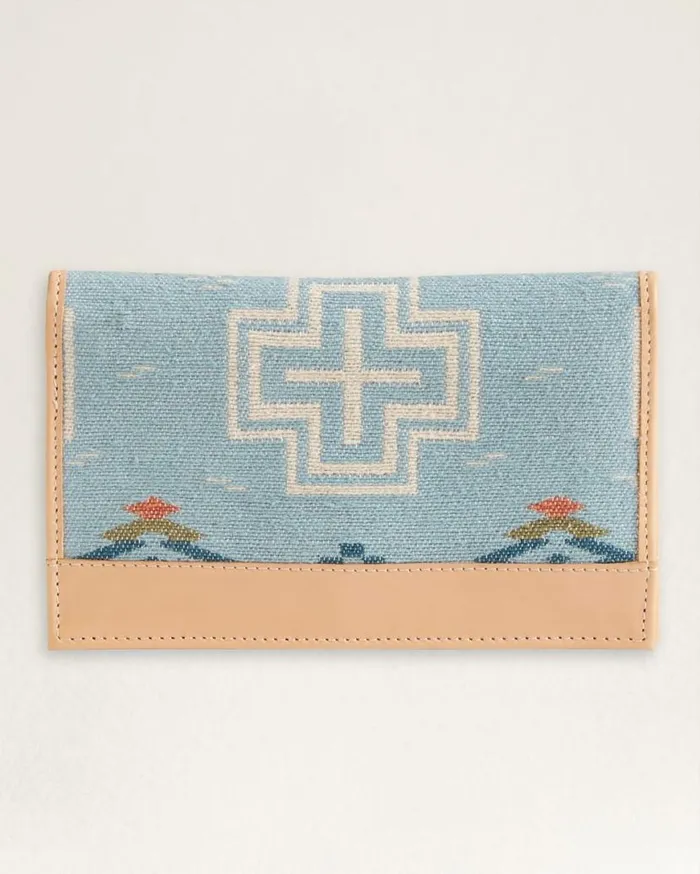 WomenMen SAN MARINO COTTON SECRETARY WALLET Light Blue Pendleton Wallets and Handbags